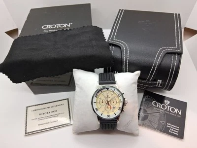 NOS Croton Miyota OS20 Watch RARE Chronograph Movement 10ATM Japan Mov't All SS - Image 1 of 4