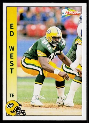 Ed West, 1992 Pacific, #420, Green Bay Packers, - Image 1 of 2