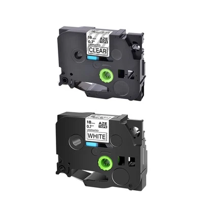 2PK Compatible con Cinta de Etiqueta Brother Negra sobre Transparente/Blanca TZ141 241 3/4" Foto 1 de 4