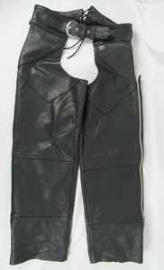 Harley Davidson Genuine Leather Riding Chaps Mens Medium Biker Motorcycle - Picture 1 of 11