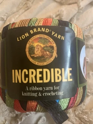 New Lion Brand Yarn INCREDIBLE Ribbon Yarn  Color #203 City Lights  110 yds 50g - Image 1 of 4