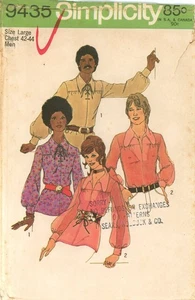 Simplicity 9435 Lace Up Shirt w Yoke Gathers, Dog Ear & Wing Collar Sz 42-44 CUT - Picture 1 of 5