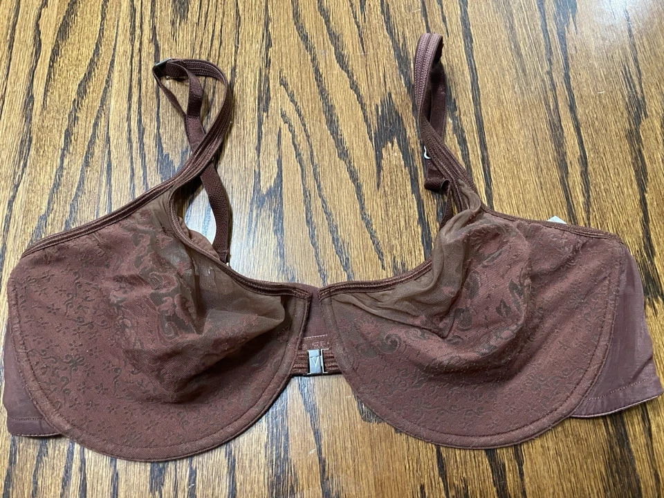 Victoria's Secret Precioso Sexy Sujetador Moca con Aros 38D Floral Transparente Cierre Frontal Foto 1 de 4