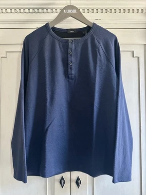 Theory  Double Face Thermal Henley Blue Cotton Size L - Image 1 of 4