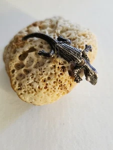Vintage Articulated Lizard Sterling Silver 925 Pendant. - Picture 1 of 6