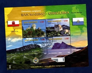 SAN MARINO 2010 EMISSIONE CONGIUNTA CON GIBILTERRA IN FOGLIETTO OBLITERATO - Picture 1 of 1