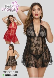 H&D Women Babydoll Lingerie With Underwire Lace Chemise Sleepwear. Code/010 Red - Picture 1 of 1