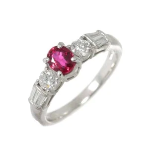 Ruby 0.525ct Diamond 0.45ct Ring Pt Platinum size4.5-4.75(US) 90262757 - Picture 1 of 8