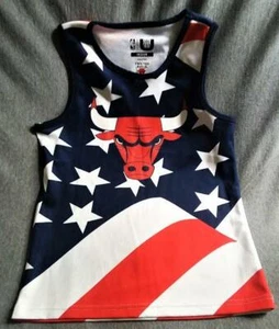 Chicago Bulls tank NBA Jersey YOUTH kids BOYS Medium M RARE Shirt PATRIOTIC - Picture 1 of 9