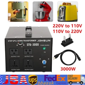 110V to 220V 220V to110V Voltage Transformer Converter Tool Step Up/ Down 3000W - Picture 1 of 14