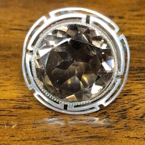 Anillo de cóctel facetado de cuarzo ahumado y plata esterlina vintage talla 6 - Imagen 1 de 9