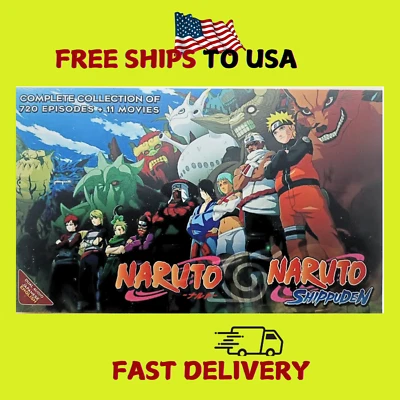 Naruto Shippudeen Complete Collection (1- 720 End)+ 11 Movies DVD English Dubbed Foto 1 de 4