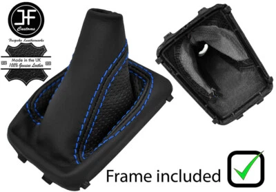 BOTA DE CAMBIO DE CUERO PUNTADA AZUL DISEÑO R + MARCO PARA VOLVO V60 XC60 S60 08-2018 Foto 1 de 2