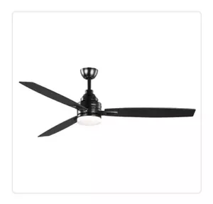 HDC Rowan 60” Integrated LED Indoor Matte Black CeilingFan (missing instructions - Picture 1 of 5