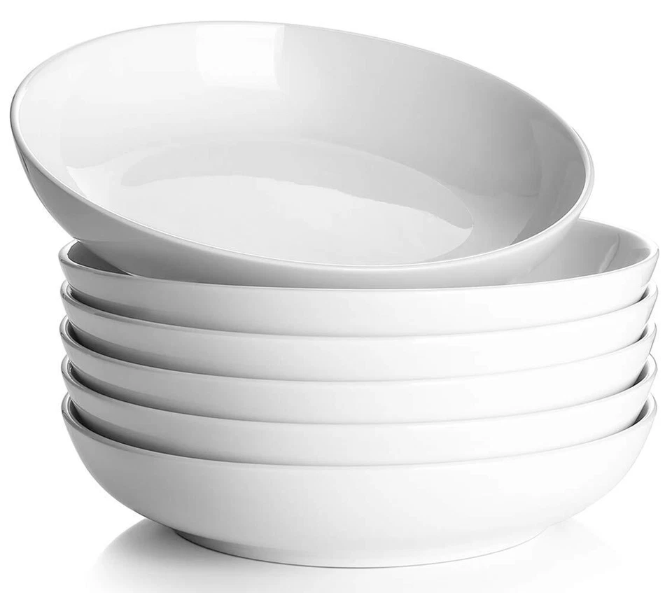 Pasta Bowls 30oz Large Salad Serving Soup Bowls Porcelain Bowls Set of 6