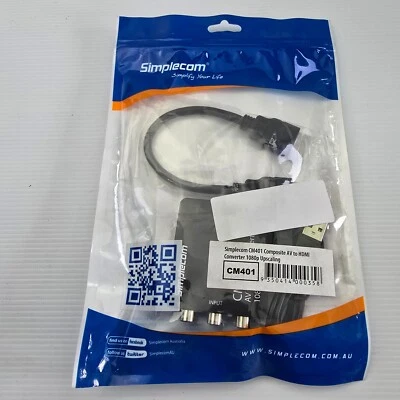 Simplecom CM401 Composite AV to HDMI Converter (NEW Sealed) - Image 1 of 3