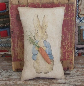 Primitive Peter Rabbit Pillow or Bowl Filler Rustic Spring Easter - ARTISAN MADE - Picture 1 of 5