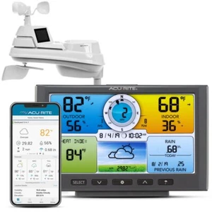  Wireless Weather Station With Color Display PC Connect Phone App Rain Wind Temp - Picture 1 of 12
