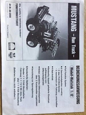 Anleitung/Booklet/Instructions for *Nikko RC Crazy Horse Monster Truck* -Starcom - Bild 1 von 4