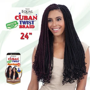 CUBAN TWIST 24" - FREETRESS EQUAL SYNTHETIC LONG MARLEY BRAID DOUBLE STRAND - Picture 1 of 1