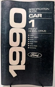 1990 Ford Specification Book Car 1 Front wheel And Car 2 Rear Wheel Drive - Picture 1 of 11