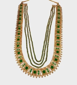 High Quality Pakistani Indian Bride/Groom Emerald Maala - Picture 1 of 1
