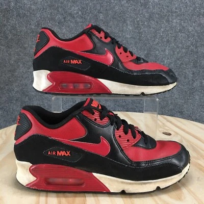 Nike Shoes Youth 6.5 Air Max 90 LTR GS Sneakers Black Red Lace Up Low 724821-601 - Image 1 of 4