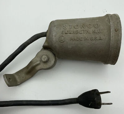 Lámpara de carcasa vintage Stonco Art Deco foco de haz de energía industrial - funciona Foto 1 de 4