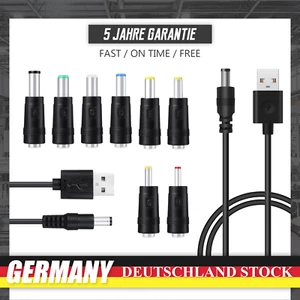 8 in 1 Universal Stromkabel USB zu DC 5,5 * 2,1mm Klinke 5V Ladekabel DE NEU - Bild 1 von 11