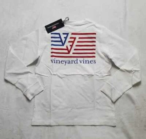 New boys 6 S M L Vineyard Vines VV flag long sleeve pocket tee - Picture 1 of 5