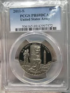 Deep Cameo Proof 2011-s US Army Half Dollar Clad Commem PCGS PR69DCAM. #5 - Picture 1 of 6