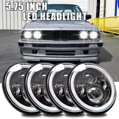 4PCS 5-3/4 5.75" LED Headlights Combo Turn Lights For BMW 325i 528i 535i E30 Foto 1 de 4