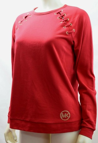 TOP IN PIZZO GROMMET LAVORATO A MAGLIA MICHAEL KORS SM NUOVO CON ETICHETTA