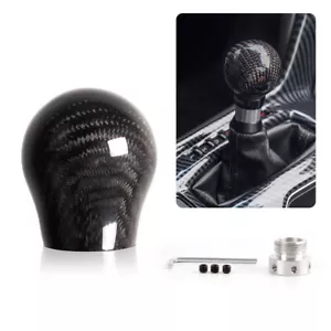 100% Real Carbon Fiber Manual Universal Gear Shift Knob Lever Shifter w/Adapter - Picture 1 of 12