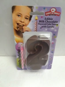Larry & Terri's edible milk chocolate flavored cake topper with candle # 2 - Picture 1 of 1