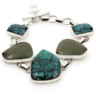 Navajo Tony Garcia Sterling Silver & Turquoise Toggle Bracelet