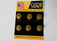 C&D Valve CD2250 Package of 6 1/4" brass flare cap w/ neoprene o-ring