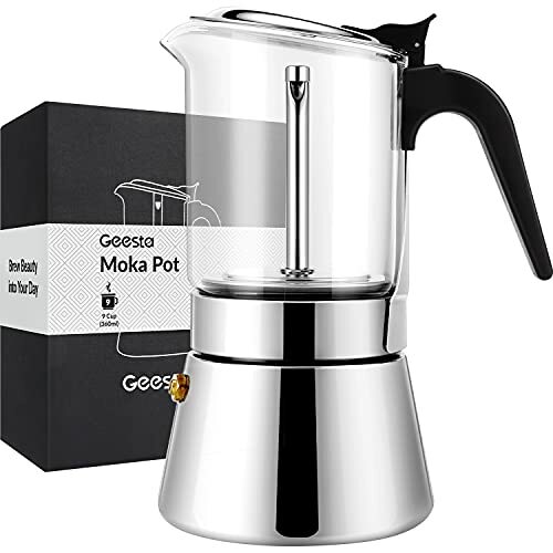 Pezzetti Luxexpress Cafetera Black Aluminum Stovetop Coffee Maker Moka  9 Cups Photo Related
