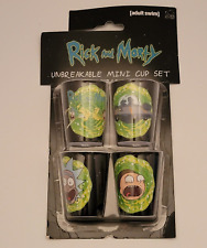 Rick and Morty Unbreakable Plastic Mini Cups 1.5 oz. Set of 4