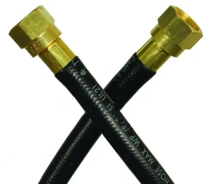 Manguera de suministro LP de goma de 1/4" para autocaravana JR Products 4 ft 3/8" destello giratorio 48" - Imagen 1 de 4