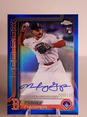 2025 Topps Chrome Mickey Gasper Blue Refractor Auto /150 Boston Red Sox RC - Image 1 of 3