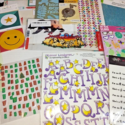 Scrapbook Stickers Travel Letters Labels Quotes Crafts Mixed Lot of 14 - Unused - Image 1 of 4