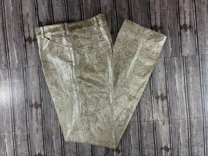 Ralph Lauren Colección Púrpura Etiqueta Paisley Patrón Pantalones Talla 4 Metalizado Crema - Imagen 1 de 6