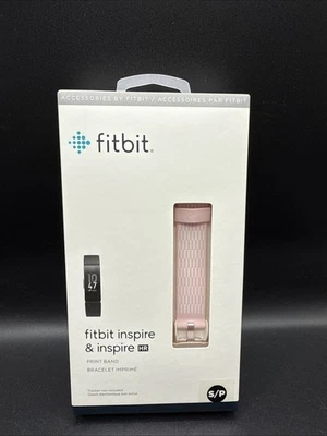 Genuine Fitbit Inspire & HR Accessory Band Bracelet Deco Print Pink Small NEW - Image 1 of 4
