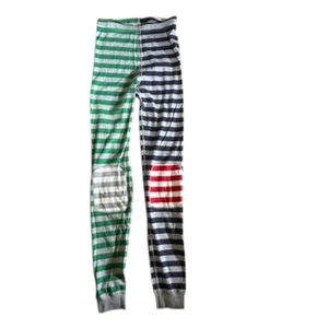 Hanna Andersson Green Gray & Blue Stripe Pajama Pants Boy's Sz 14 - Picture 1 of 8