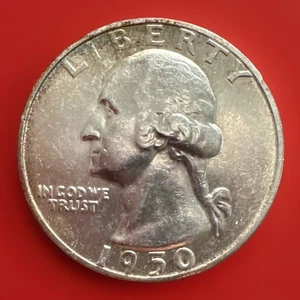 1950-P Washington Quarter * Gem BU++ (álbum tonificado) * 943 - Imagen 1 de 7