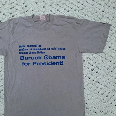 Camiseta Política De Colección Barack Obama 2008 Campaña Presidente Bush McCain - Mediana Foto 1 de 4