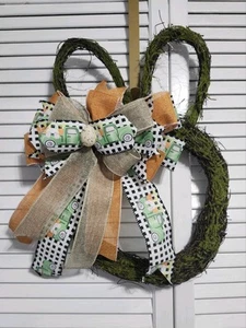Huge Easter Wreath Bow Bunny Truck Lantern Topper Neutral Free Shipping - Picture 1 of 7