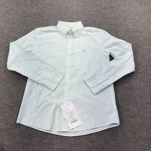 Camisa Brooks Brothers Para Hombre Mediana Verde Como Nueva Ajuste Milano Sin Planchar Con Botones - Imagen 1 de 14
