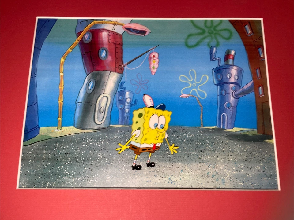 Spongebob Animation Cel Back￼ground Nickelodeon Cartoon Art Cartoon Network I6 - Image 1 of 3